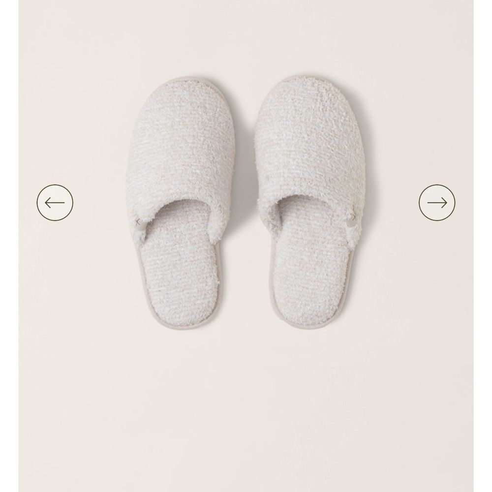 Barefoot Dreams CozyChic Unisex Slipper in Heathered Stone / White